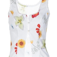 Floral Lace Cut Out Patchwork Crop Top  - Thumbnail 4