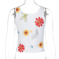 Floral Lace Cut Out Patchwork Crop Top  - Thumbnail 6