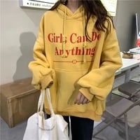 Girls Letter Print Oversized Hoodie  - Thumbnail 3