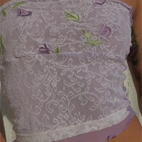 Purple Flower Embroidery Tube Top  - Thumbnail 2