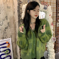 Preppy Plaid Soft Cardigan  - Thumbnail 1