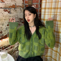 Preppy Plaid Soft Cardigan  - Thumbnail 3