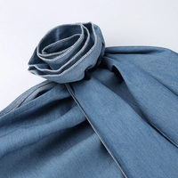 Blue Denim Rose Long Tail Skirt  - Thumbnail 8