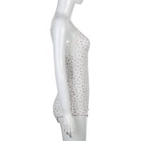 Floral Print V Neck Jumpsuit  - Thumbnail 4