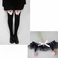 cos cute bow knee socks sexy velvet thigh high stockings - Thumbnail 5