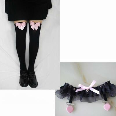 Cos cute bow knee socks sexy velvet thigh high stockings
