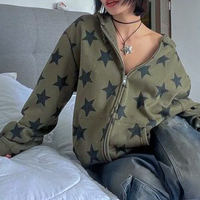 VINTAGE STARS ZIP UP HOODIE - Thumbnail 3
