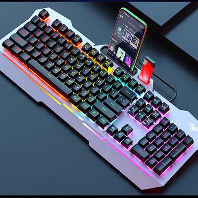 Cool mechanical keyboard with colorful light for desktop pc pkb07