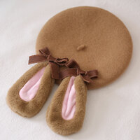 Rabbit Ear Hat Bow Beret - Thumbnail 1
