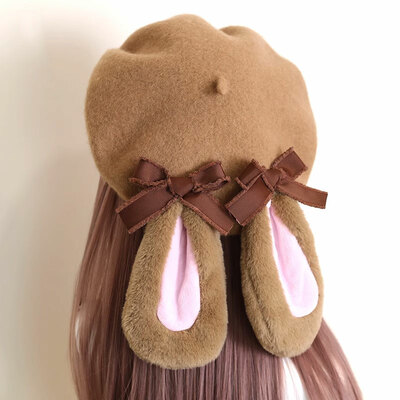 Cute bow bunny ear hat