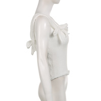 White Bow Knit Tank Top - Thumbnail 6