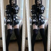 Black Skull Punk Zipper Hoodie  - Thumbnail 6