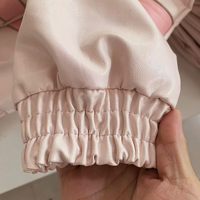 Pink Faux PU Leather Zup Up Cropped Jacket  - Thumbnail 7