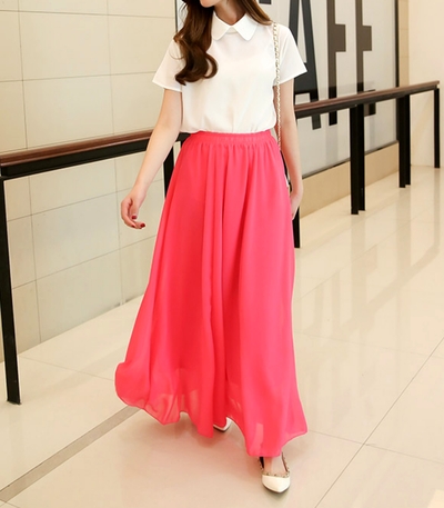 Stunning French Chiffon Layers Oversize Lined A-line Skirt Dress Amazing