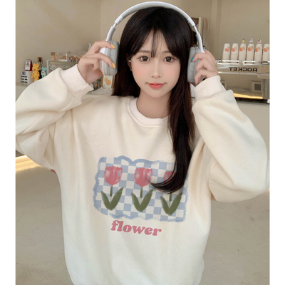 Tulip Flower Print Sweatshirt 