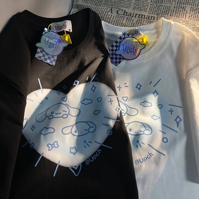 Japanese Anime Print Short Sleeve T-shirt 