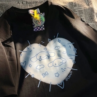 Japanese Anime Print Short Sleeve T-shirt  - Thumbnail 3