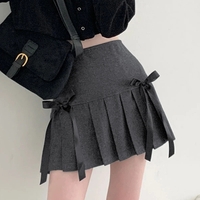 Grey Bow Double Layer Mini Skirt  - Thumbnail 4