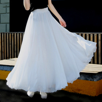 Stunning French Chiffon Layers Oversize Lined A-line Skirt Dress Amazing - Thumbnail 7