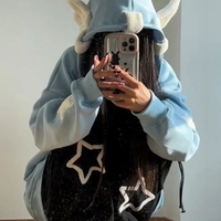 Blue Fairy Wing Horns Zipper Hoodie  - Thumbnail 5