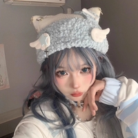 Blue Knit Star Cat Ears Hat - Thumbnail 2