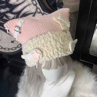 Blue Knit Star Cat Ears Hat - Thumbnail 5