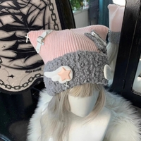 Blue Knit Star Cat Ears Hat - Thumbnail 7