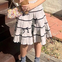 Sweet Bow High Waist Midi Skirt - Thumbnail 4