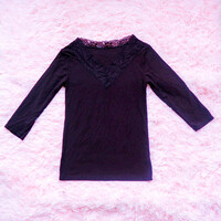 Laced Trim Heattech Long Sleeves - Thumbnail 1