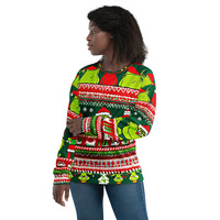Christmas ugly sweater grinch pattern Unisex Sweatshirt - Thumbnail 3