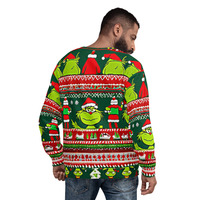 Christmas ugly sweater grinch pattern Unisex Sweatshirt - Thumbnail 6