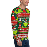 Christmas ugly sweater grinch pattern Unisex Sweatshirt - Thumbnail 8