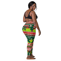 Christmas ugly grinch pattern Leggings with pockets - Thumbnail 1