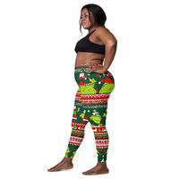 Christmas ugly grinch pattern Leggings with pockets - Thumbnail 2
