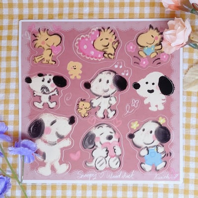 Snoopy and woodstock sticker sheet