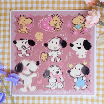 snoopy and woodstock sticker sheet