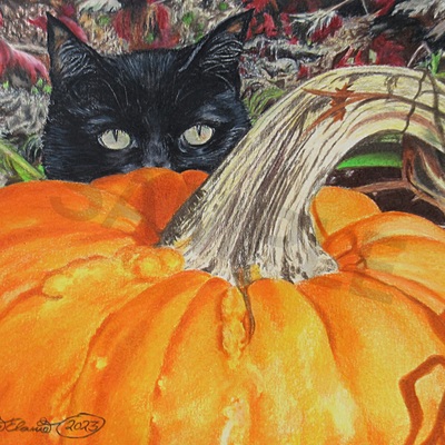 "little spy", original realism drawing by n.e.thompson, artwork size 8x10 inches