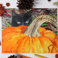 "Little Spy", Original Realism Drawing By N.E.Thompson, Artwork Size 8x10 Inches - Thumbnail 1