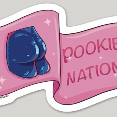 Pookie nation flag sticker