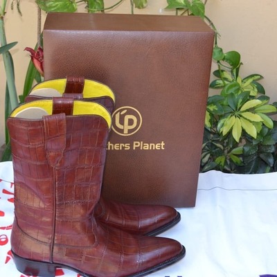 New handmade men's belly cowboy - crocodile skin boots