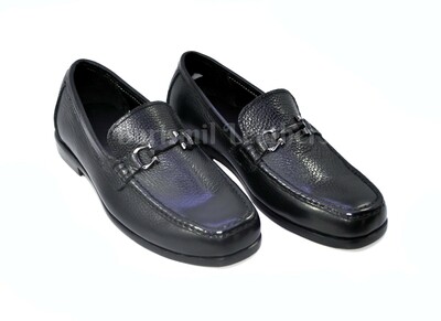 New handmade grain leather moccasins black dress shoes for men