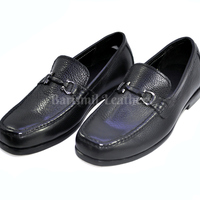 New handmade grain leather moccasins black dress shoes for men - Thumbnail 4