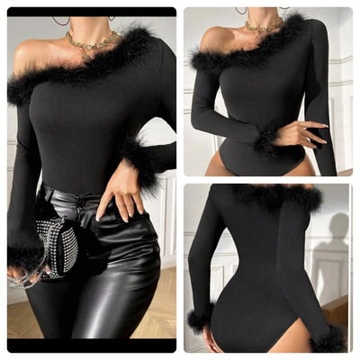 Faux fur bodysuit-td - Thumbnail 2
