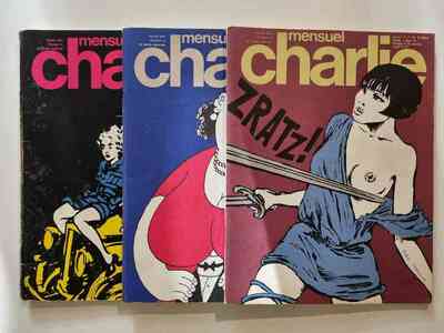 "Mensuel Charlie" x 3 from 1976 & 1977