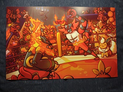 Fire Wrestling Poke Print