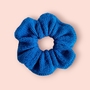 Back to the 80s  Handknit Cotton Hair Scrunchie-2