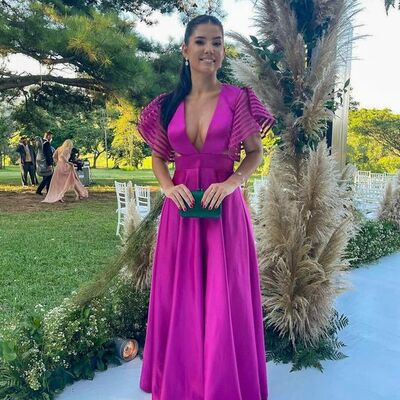 Hot pink fuchsia prom dress evening dress - Thumbnail 5