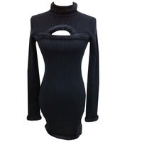 Hollow Out Sexy Dress Long Sleeve Dress - Thumbnail 6