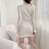Hollow Out Sexy Dress Long Sleeve Dress - Thumbnail 4