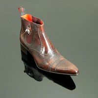  Unique  Handmade  Mens  Genuine  Leather  Shoes - Thumbnail 1